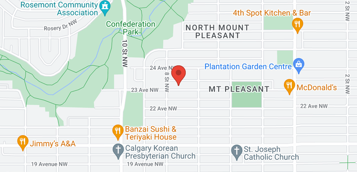 map of 826 23 Avenue NW